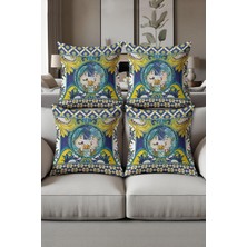 Dolce Mariee Dijital Baskılı Yumuşak Dokulu 4’lü Kırlent Kılıfı Takımı (43X43 Cm) KRL0071