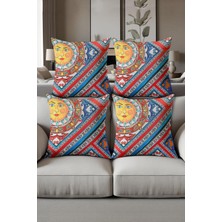 Dolce Mariee Dijital Baskılı Yumuşak Dokulu 4’lü Kırlent Kılıfı Takımı (43X43 Cm) KRL0072