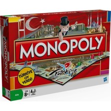 Monopoly Türkiye Kutu Oyunu 01610 Aile İçin Eğlenceli Strateji Oyunu 8 Yaş ve Üstü
