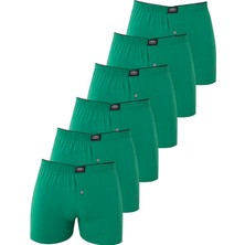 Arma Yıldız 6'lı Paket Yeşil Erkek Penye Havlu Bel Boxer %100 Pamuk