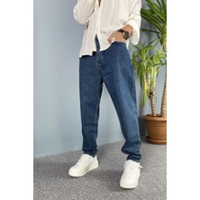 Alışveriş Sokağı Mavi Boyfriend Baggy Fit Jean Kot Pantolon