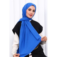 İmaj Butik Saks Mavi Pamuklu Caz Şal