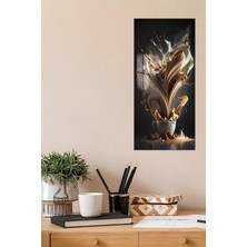 KutuTR 3D Görünümlü Temperli Cam Tablo – Kahve Splash Temalı Uv Baskı 30X60 cm - DCT150