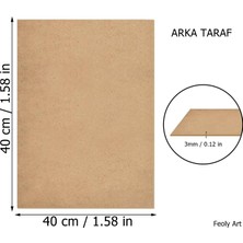 Feoly Art 3 mm 40X40 Mdf Plaka (8 Adet) - Hobi, Maket, Ahşap El Sanatları Için Uygun (8`li Paket)