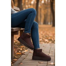 Fort Elanaz Süet Içi Kürklü Kalın Taban Mini Boy Bilekte Kısa Kadın Bot