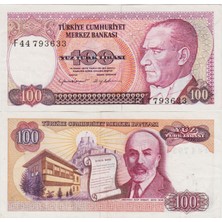 Banknoting 7. Emisyon 2. Tertip 100 Lira F44 Çok Çok Temiz.
