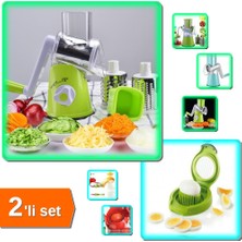 Hereveoyuncak Tutma Kollu Çevirmeli Pratik Rulo Rende + Domates Dilimleyici - Peynir Yumurta Dilimleme - 2li Set