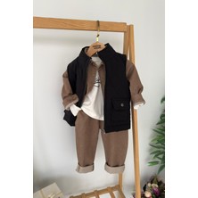 Miniğimin Cicileri Şişme Yelekli Spor 4 Lü Erkek çocuk takım - Siyah