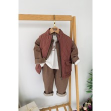 Miniğimin Cicileri Şişme Yelekli Spor 4 Lü Erkek çocuk takım - Kiremit