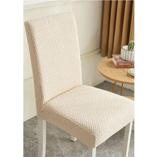 Arife Home Sandalye Kılıfı ,lıkralı ,yıkanabılır 1 Adet Krem Renk Yüksek Kalite