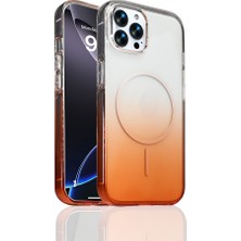 Techaks iPhone 15 Pro Max Kılıf M-Safe Şarj Özellikli Zore Septik Silikon Kapak - Turuncu