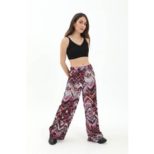 Isawella Dalga Desenli Pantolon - Mor