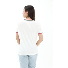 Isawella Kız Baskılı T-Shirt - Ekru