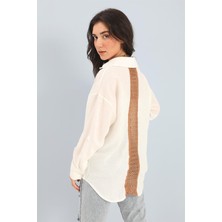 Isawella Gömlek Dantel Detaylı Keten - Ekru