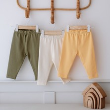 Frelida Baby & Kids %100 Pamuk Bebek Tayt - 3'lü Set (Ekru, Soft Yeşil, Kayısı Sarısı)
