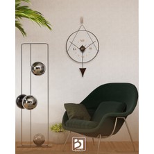 Bablo Meridyen Bronz Klasik Sarkaçlı Sessiz Mekanizma Camlı Metal Duvar Saati G50 x Y90 cm