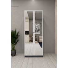 Mirobi Lisa Boy Aynalı Çok Amaçlı Dolap Ayakkabılık Antrasit