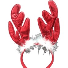 Bluest Shop Noel Yılbaşı Konsepti Peluş Gold Geyik Figürlü Taç