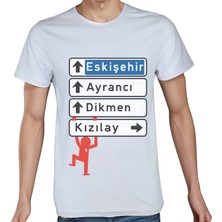 Beyaz Penguen Ankara Kızılay Tabelası Unisex T-Shirt