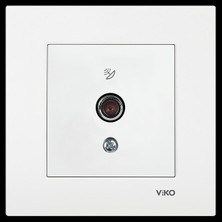 Viko Karre Beyaz Uydu Prizi F Konnektör - Sonlu Mekanizma (Çerçeve Dahil) 90967009