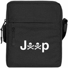 Zepplin Giyim Jeep Skull Omuz Çantası Fermuarlı Siyah Renk