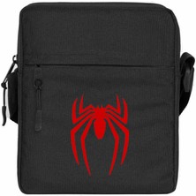 Zepplin Giyim Örümcek Adam Logo Omuz Çantası Fermuarlı Siyah Renk