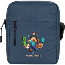 Zepplin Giyim Mine-Craft Elements Omuz Çantası Fermuarlı Lacivert Renk