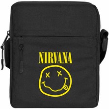 Zepplin Giyim Nirvana Logo Omuz Çantası Fermuarlı Siyah Renk