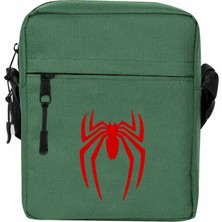 Zepplin Giyim Örümcek Adam Logo Omuz Çantası Fermuarlı Yeşil Renk