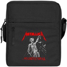 Zepplin Giyim Metallica And Justice For All Omuz Çantası Fermuarlı Siyah Renk