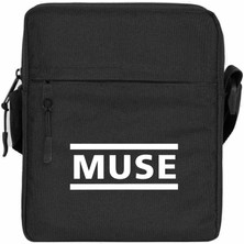 Zepplin Giyim Muse Logo Omuz Çantası Fermuarlı Siyah Renk