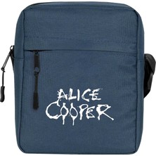 Zepplin Giyim Alice Cooper Logo Omuz Çantası Fermuarlı Lacivert Renk