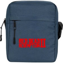 Zepplin Giyim Red Dead Redemption 2 Red Text Omuz Çantası Fermuarlı Lacivert Renk