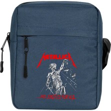Zepplin Giyim Metallica And Justice For All Omuz Çantası Fermuarlı Lacivert Renk