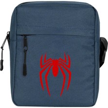 Zepplin Giyim Örümcek Adam Logo Omuz Çantası Fermuarlı Lacivert Renk