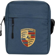 Zepplin Giyim Porshe Logo Omuz Çantası Fermuarlı Lacivert Renk