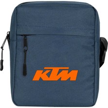 Zepplin Giyim Ktm Motocycle Orange Logo Omuz Çantası Fermuarlı Lacivert Renk