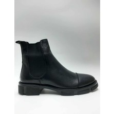 Ramos Hakiki Deri Esnek Siyah Bağcıksız Chelsea Model Kışlık Erkek Bot C-7684254RMS