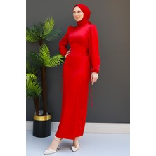 Giza Store Sahra Tesettür Elbise Kırmızı