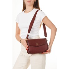 Newish Polo Kadın Deri Uzun Askılı El ve Omuz Çantası – Bordo – NEWPOLO364