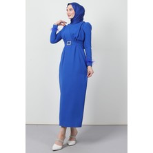 Giza Store Tüy Detay Tesettür Elbise Saks