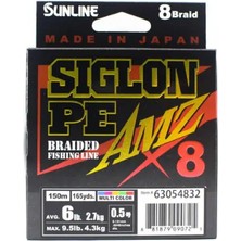 Sunline Amz 8x ip Misina MULTI COLOR 0.187 - 150MT - 7.3KG