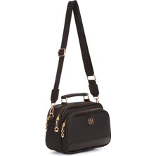 Newish Polo Kadın Kumaş Uzun Askılı El ve Omuz Çantası – Siyah – NEWPOLO370