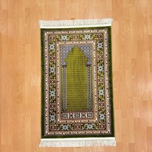 Mevlana Bazaar Lalezar Motifli Yünlü Seccade Yeşil