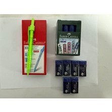 Faber-Castell Econ 10 Lu 0.7 Kalem- Faber Castell 12 Li 0.7 Uç- Faber Castell 6 Lı Sınav Silgisi