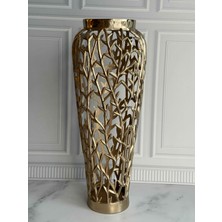 Rossev Arbol Eskitme Gold Delikli Vazo-72 cm