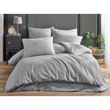 Nevresim Takımı Çizgili Pamuk Saten Çift Kişilik