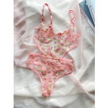 Arona Barbie Floral Pink Balenli Bodysuit