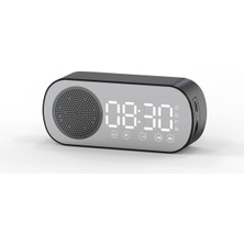 Zilvana Aynalı LED Ekran Bluetooth Hoparlör Alarm Saat Dikdörtgen Şekil ile Şık Tasarım