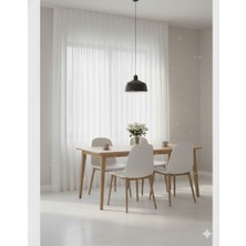 Perkoa Ekru Renk 1 x 2.5 Orta Pileli Kurşunlu Bambu Tül Perde – Tam Boy, Işığı Yumuşak Geçiren, Soft Görünümlü Modern Korniş Uyumluluğu ile Şık Mekan Tasarımı